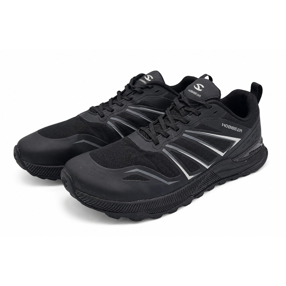 HOBIBEAR Gale Men Size 8.5 Black Hiking Trail Running Wide Toe Box Shoes GST0058
